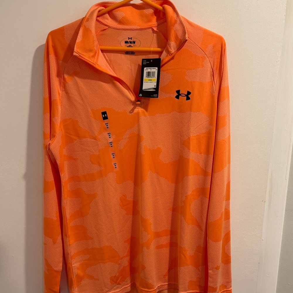 Under Armour Men's Vibrant Orange Camo Quarter-Zip